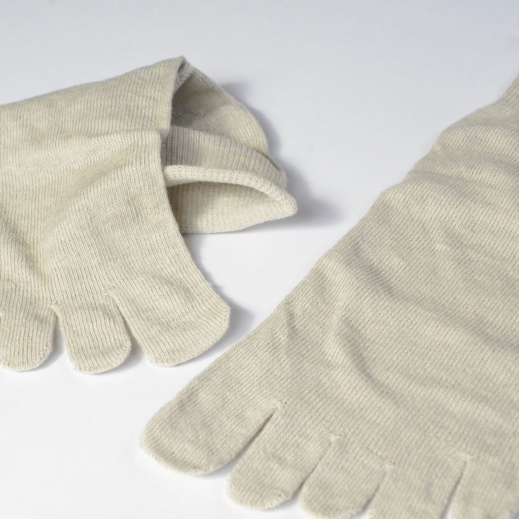 Japanese Charcoal 5-Toe Socks — Organic Cotton, One Size Fits Most, Sensitive Skin | Made in Japan
