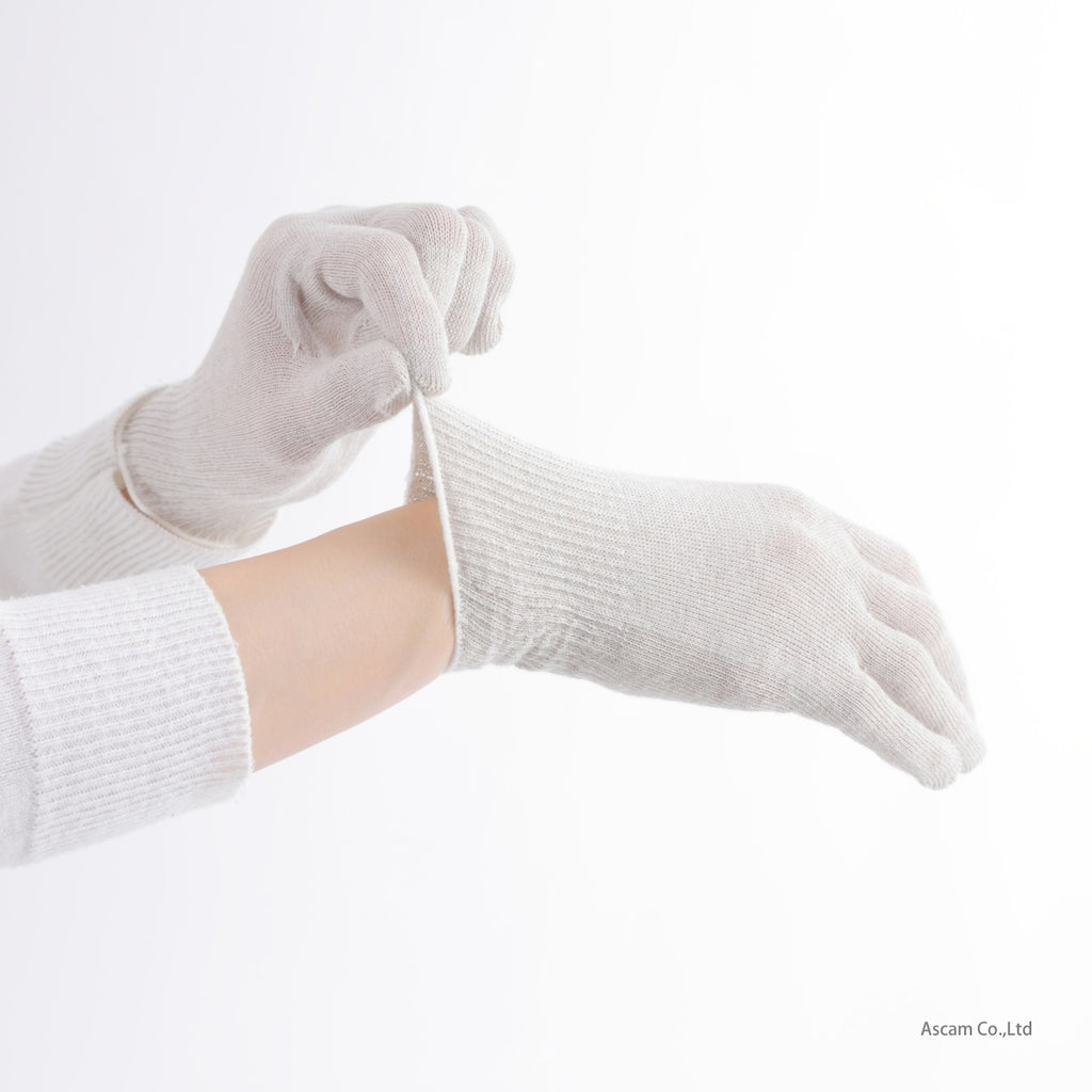 Japanese Charcoal Cotton Gloves — Moisturizing, UV Protection & Sensitive Skin Care | Made in Japan