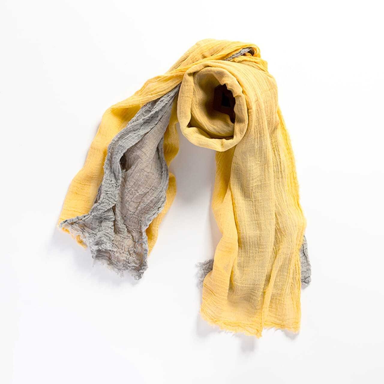 Japanese Botanical & Charcoal Dyed Stole Set — Kyoto Artisan Crafted, UV Protection, Natural Cotton | Made in Japan